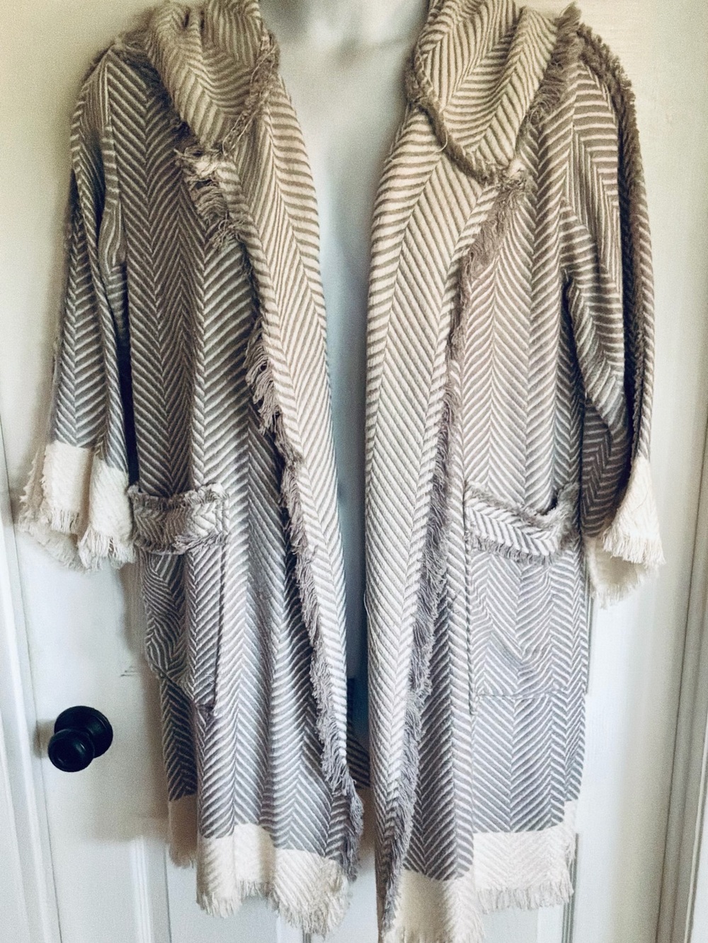NWOT…TURKAN HOME….Boho Hooded Knit Duster